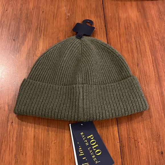Polo Ralph Lauren Winter Beanie Cuff Hat new wool Mens green - Picture 4 of 4